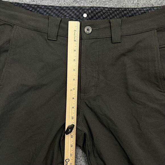 Lululemon Pants Men's 38 Brown Pinstripe Straight Leg Golf Dress Athletic Casual - Picture 9 of 11